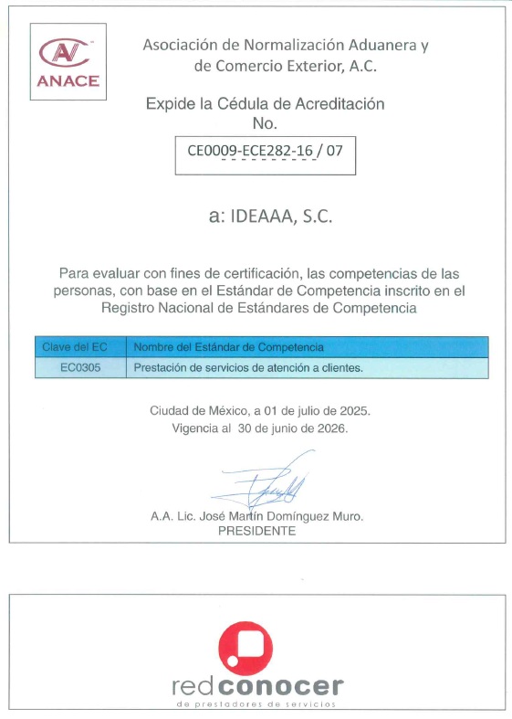 AUTORIZACION DE ACREDITACION EC0305